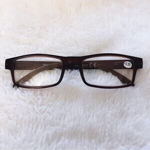 Rory Brown Rectangular Reader Glasses